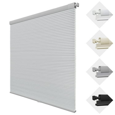 MiLin No Drill Cordless Cellular Shades Color-Matched No Tools Cellular Shades Honeycomb Design Blinds Shades for Window Room Office (Light Filtering Grey, 15" W X 48" H)