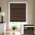 thumbnail image 1 of MiLin No Tools No Drill Cordless Roman Shades Privacy Linen Blackout Roman Window Natural Fabric Blinds for Windows Treatment Bedroom Living Room (Belgian Chocolate, 43 1/2" W X 60" H), 1 of 7