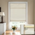 thumbnail image 1 of MiLin No Tools No Drill Cordless Roman Shades Privacy Linen Blackout Roman Window Natural Fabric Blinds for Windows Treatment Bedroom Living Room (River Oaks, 23" W X 72" H), 1 of 7
