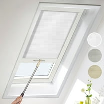 MiLin Skylight Blinds and Cordless Cellular Shades for Roof Inclined Plane Room Windows (Light Filtering White, 12" W X 48" H)