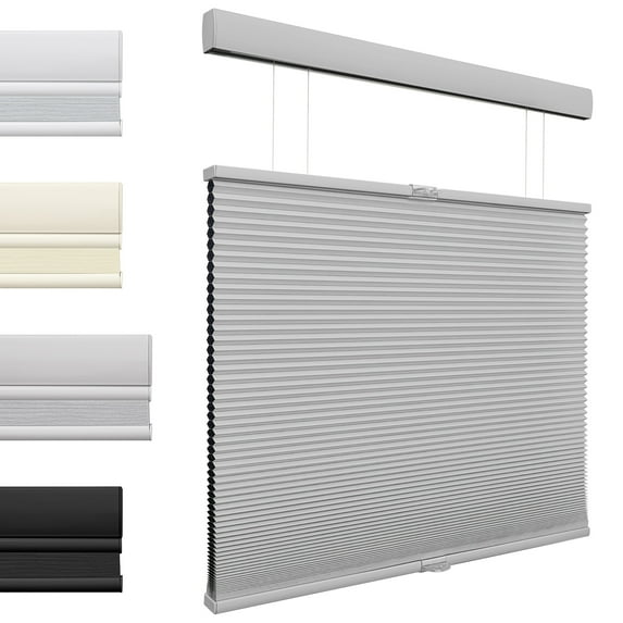 MiLin Top Down Bottom Up Cordless Cellular Shades Color-Matched Cellular Blinds for Windows Honeycomb Design Blinds Shades (Blackout Grey, 23 1/2" W X 48" H)