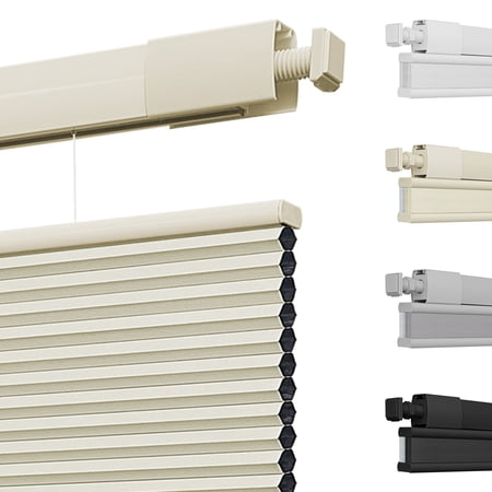 MiLin Top Down Bottom Up Cordless Cellular Shades No Drill Color-Matched No Tools Cellular Blinds for Windows Honeycomb Design Indoor Shades (Blackout Creamy, 45 1/4" W X 60" H)
