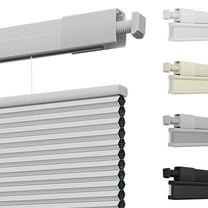 MiLin Top Down Bottom Up Cordless Cellular Shades No Drill Color-Matched No Tools Cellular Blinds for Windows Honeycomb Design Indoor Shades (Blackout Grey, 24" W X 48" H)