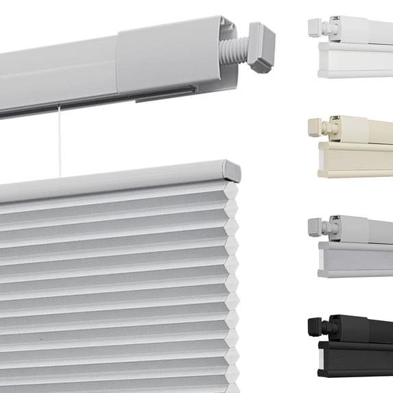 MiLin Top Down Bottom Up Cordless Cellular Shades No Drill Color-Matched No Tools Cellular Blinds for Windows Honeycomb Design Indoor Shades (Light Filtering Grey, 27" W X 60" H)