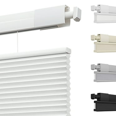 MiLin Top Down Bottom Up Cordless Cellular Shades No Drill Color-Matched No Tools Cellular Blinds for Windows Honeycomb Design Indoor Shades (Light Filtering White, 24" W X 48" H)
