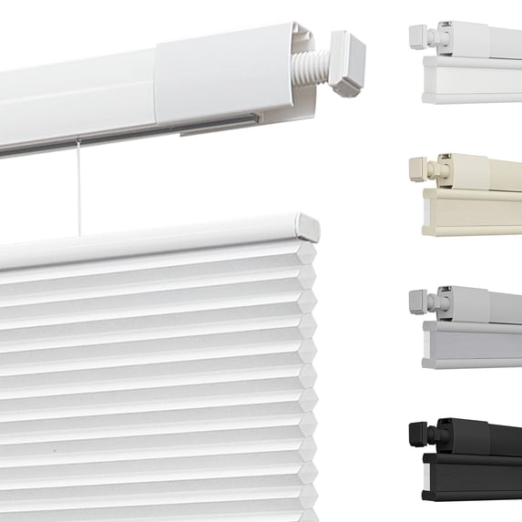 MiLin Top Down Bottom Up Cordless Cellular Shades No Drill Color-Matched No Tools Cellular Blinds for Windows Honeycomb Design Indoor Shades (Light Filtering White, 38" W X 48" H)