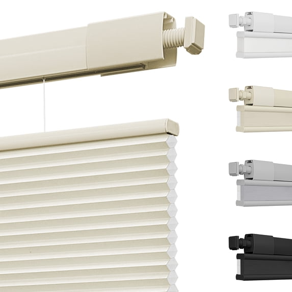 MiLin Top Down Bottom Up Cordless Cellular Shades No Drill Color-Matched No Tools Cellular Blinds for Windows Honeycomb Design Indoor Shades (Light Filtering Creamy, 59 1/4" W X 72" H)