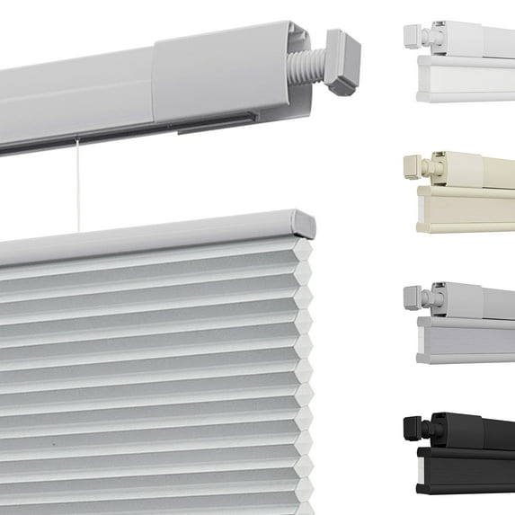 MiLin Top Down Bottom Up Cordless Cellular Shades No Drill Color-Matched No Tools Cellular Blinds for Windows Honeycomb Design Indoor Shades (Light Filtering Grey, 63 1/2" W X 72" H)