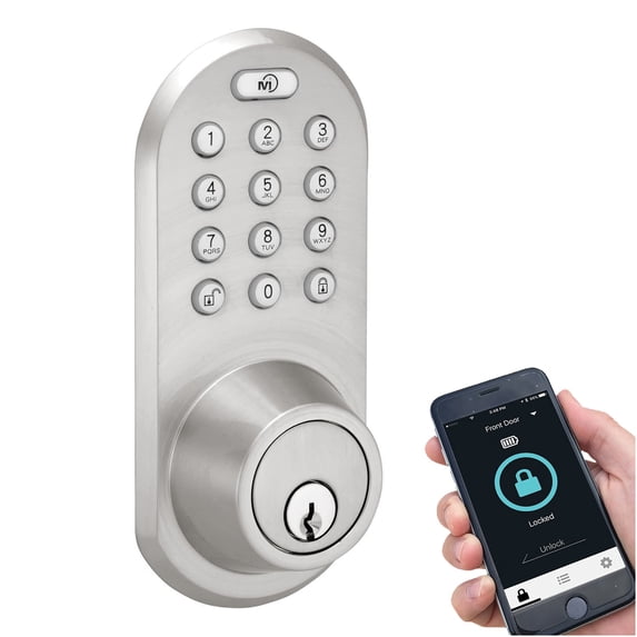 MiLocks BLEF-02SN Bluetooth/Keypad Deadbolt, Satin Nickel