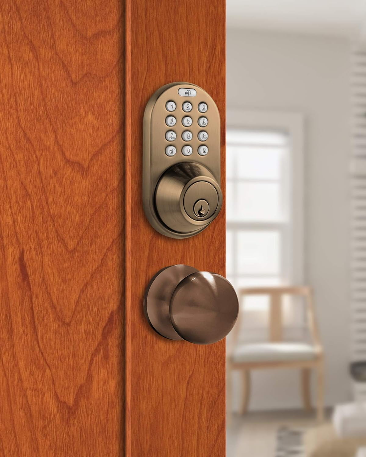 MiLocks Keyless Entry Deadbolt Door Lock with Door Knob, Electronic ...