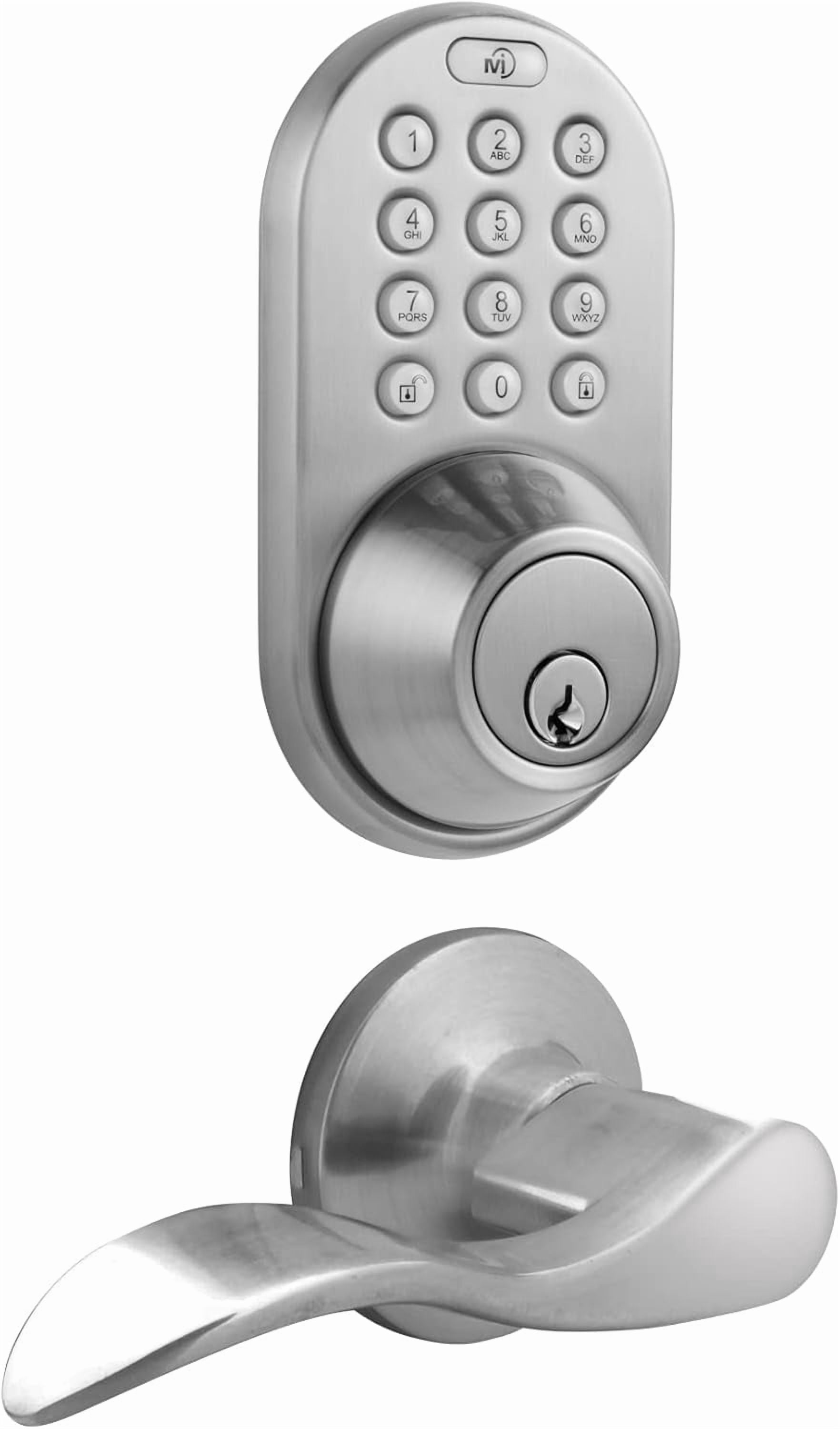 MiLocks Keyless Entry Deadbolt Door Lock with Passage Lever Handles ...