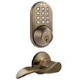 thumbnail image 1 of MiLocks Keyless Entry Deadbolt and Lever Handle Door Lock Combo Pack with Electronic Digital Keypad Antique Brass, 1 of 7