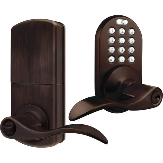 MiLocks Keyless Entry Door Lock, Electronic Keypad Door Lock with Lever Handle Electronic Digital Deadbolt Lock for Interior Doors, Oil Rubbed Bronze