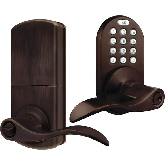 MiLocks Keyless Entry Door Lock, Electronic Keypad Door Lock with Lever Handle Electronic Digital Deadbolt Lock for Interior Doors, Oil Rubbed Bronze