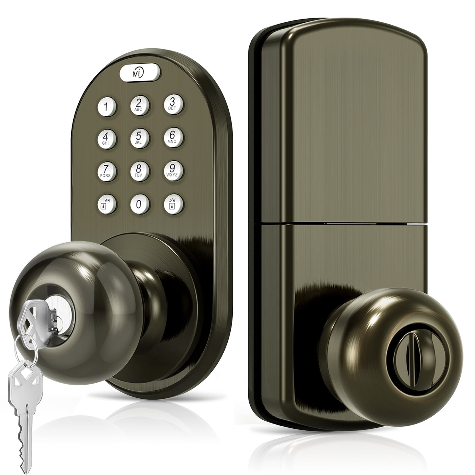 MiLocks Keyless Entry Door Lock with Knob, Keypad Knob Lock with Code ...