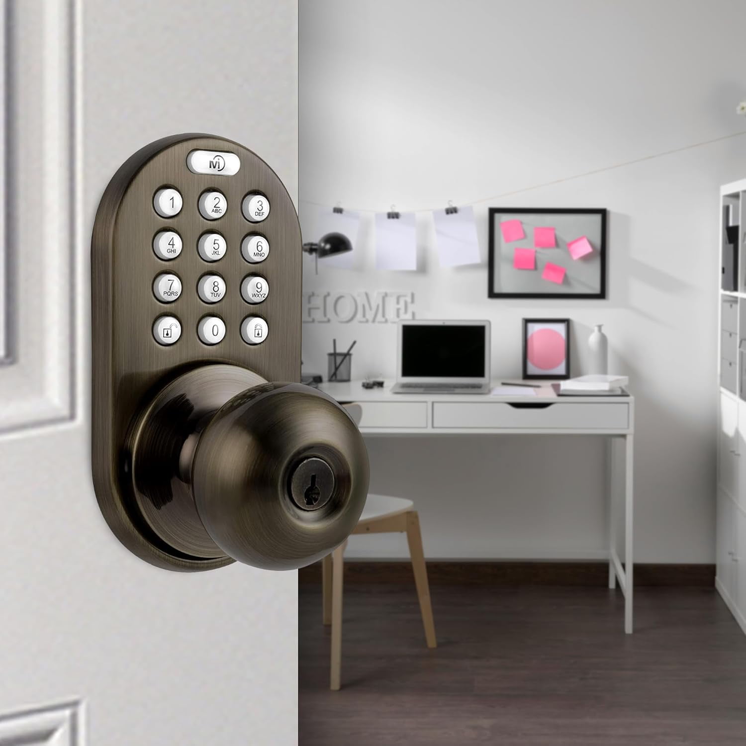 MiLocks Keypad Smart Door Knob Lock Keyless Entry Door Lock for Front ...
