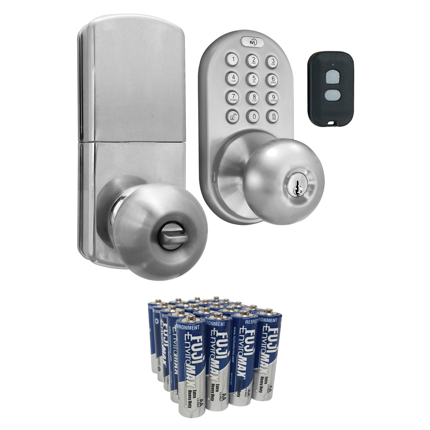 MiLocks QKK-01SN 3-in-1 Remote Control & Touchpad Doorknob (Satin ...