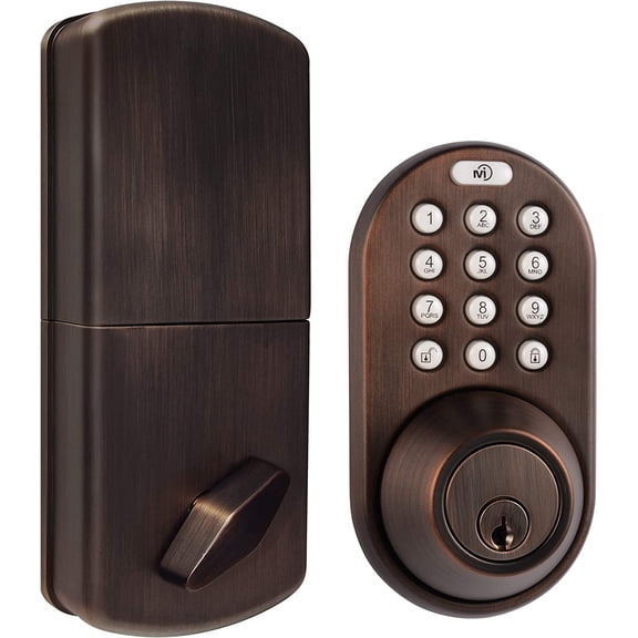 MiLocks TF-02OB Digital Deadbolt Door Lock with Electronic Keypad for Exterior Doors, Oil Rubbed Bronze
