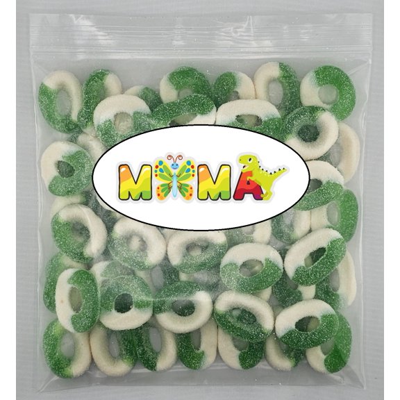 MiMa MiMa Assorted Gummy Candy Rings - Fruity, Chewy Candy in Fun Ring Shapes - Bulk Bag for Parties, Snacks & Gifts - Apple 1lb