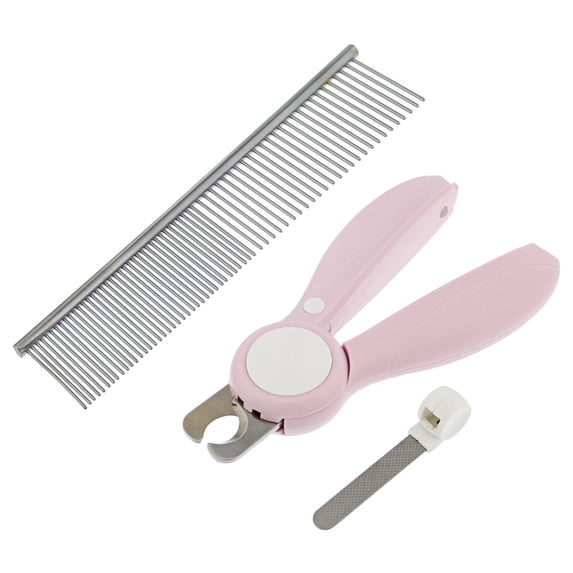 MiMu LED Cat and Dog Nail Clippers - Dog Nail Trimmers with Grooming Metal Comb
