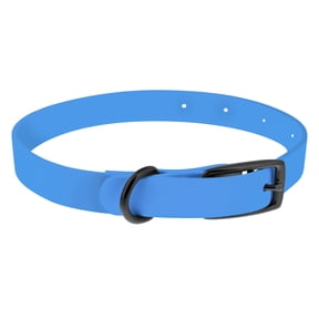 MiMu Medium Silicone Dog Collar - Blue 19.5in Stylish Dog Collar with Prong Buckle