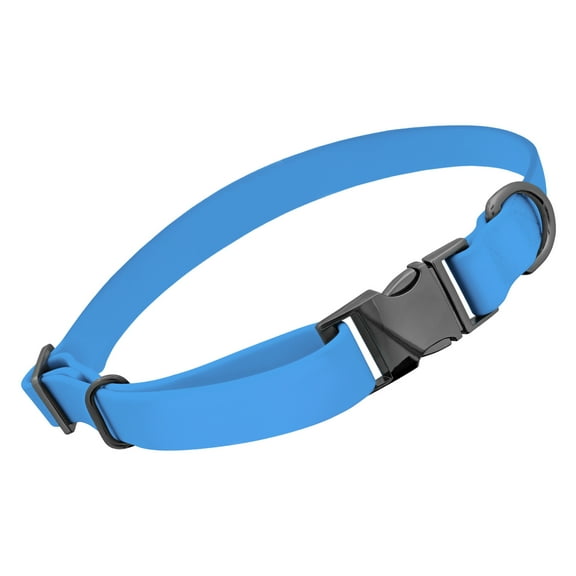 MiMu Small Silicone Dog Collar - Blue 17in Stylish Dog Collar with Clasp Buckle