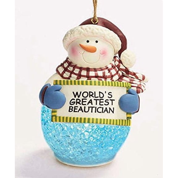 MiNE LED Lighted Snowman Ornament Beautician