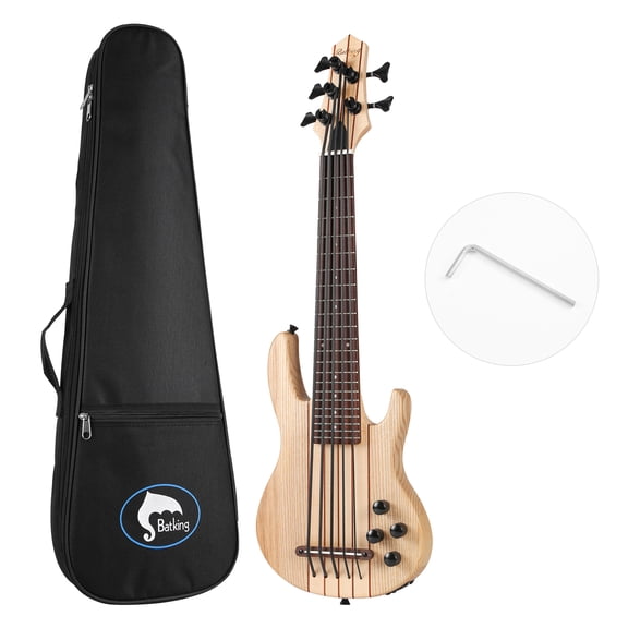 MiNi 5string ukulele electric bass neck-thru Ash Body Ukelele Bass Uke W/Gig bag