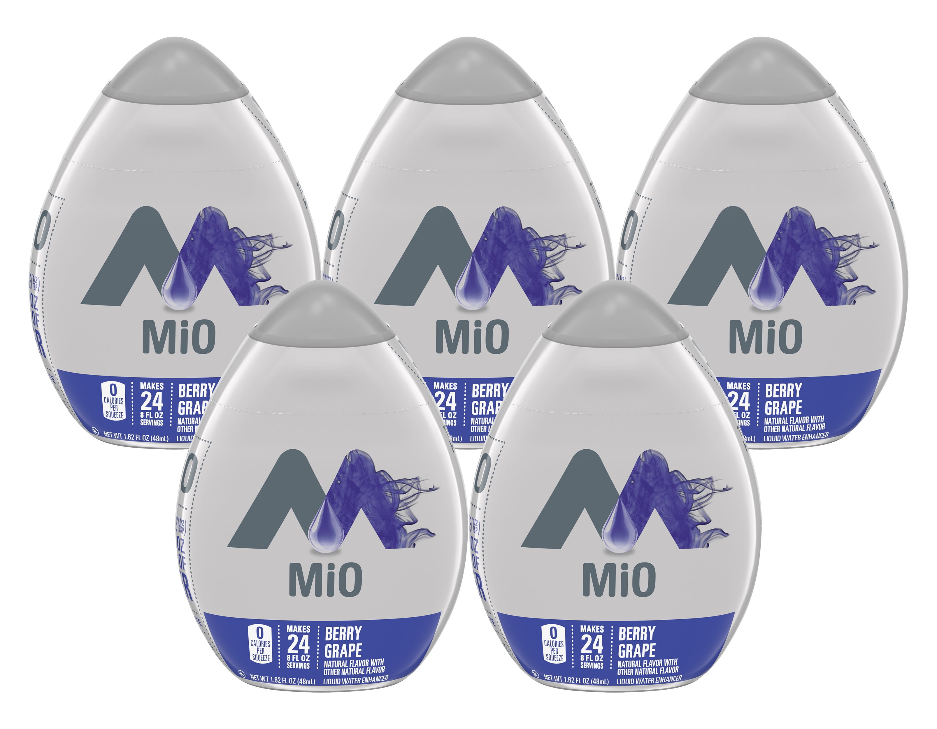 MiO Berry Grape Liquid Water Enhancer, 1.62 fl oz Bottle (Pack-5)