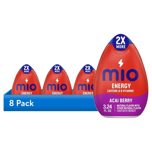 (8 pack) Mio Energy Acai Berry Flavored with Other Natural Flavor Liquid Water Enhancer, 3.24 fl oz Bottle