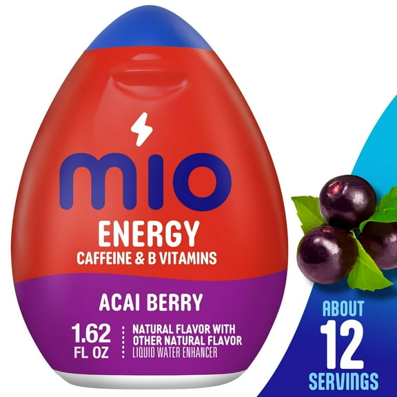 MiO Energy Acai Berry Storm Sugar Free Water Enhancer, 1.62 fl oz Bottle, Pack of 5