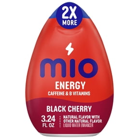 MiO Energy Black Cherry Sugar Free Water Enhancer with 2X More, 3.24 fl oz Big Bottle, Liquids