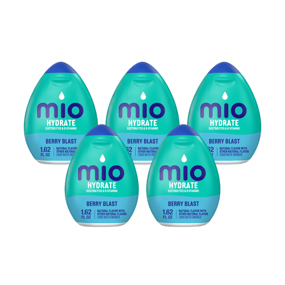 MiO Sport Berry Blast Liquid Water Enhancer , Caffeine Free, 1.62 fl oz Bottle (Pack-5)