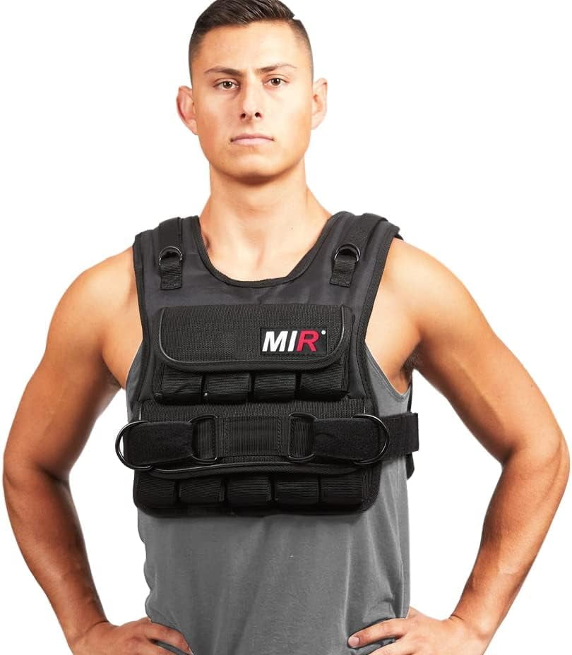 MiR Short Weighted Vest With Zipper Option 20lbs 60lbs Solid Iron