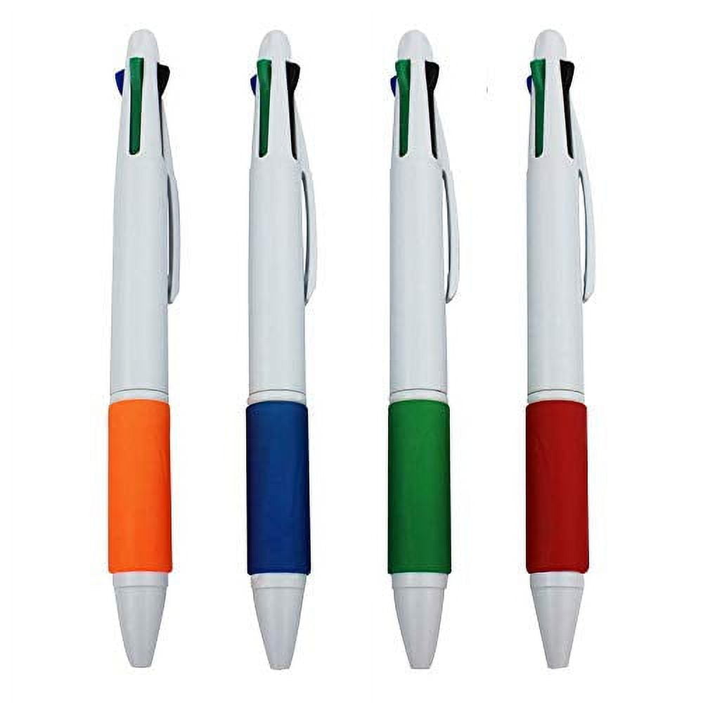 MiSiBao Multicolored Pens in One 4-Color Ballpoint Pen Medium Point (1.0mm) 4 Click Pens Cute Pens, 4 Pack