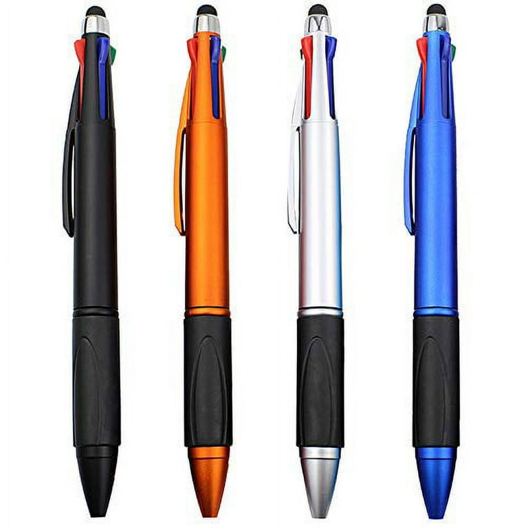 MiSiBao Stylus Pen for Touch Screen 4 Color Pen in One Multi-Colored  Ballpoint Pen Black Pens Medium Point Stylus Pen for iPad (1.0mm), 8-Pack