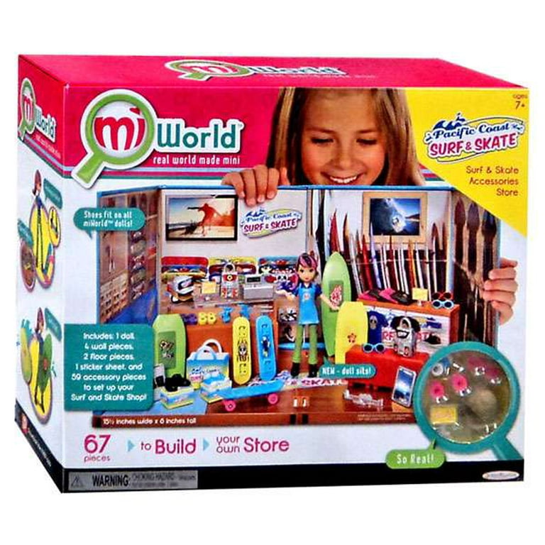 【美品】World Family - play Along Toys MiWorld Pacific Coast Surf & Skate Shop Playset - Walmart.com
