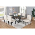 thumbnail image 1 of Mia 7-piece Gray Wood Rectangular Dining Set with Nailhead Trim, 1 of 2