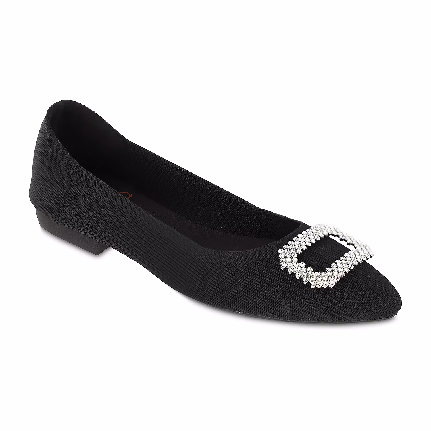 Women's Diannah Pointed Toe Ballet Flats 7W Black