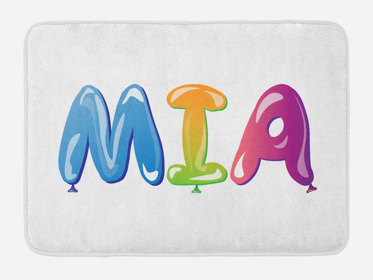 Mia Bath Mat, Female Name Design with Religious Origins Colorful ...