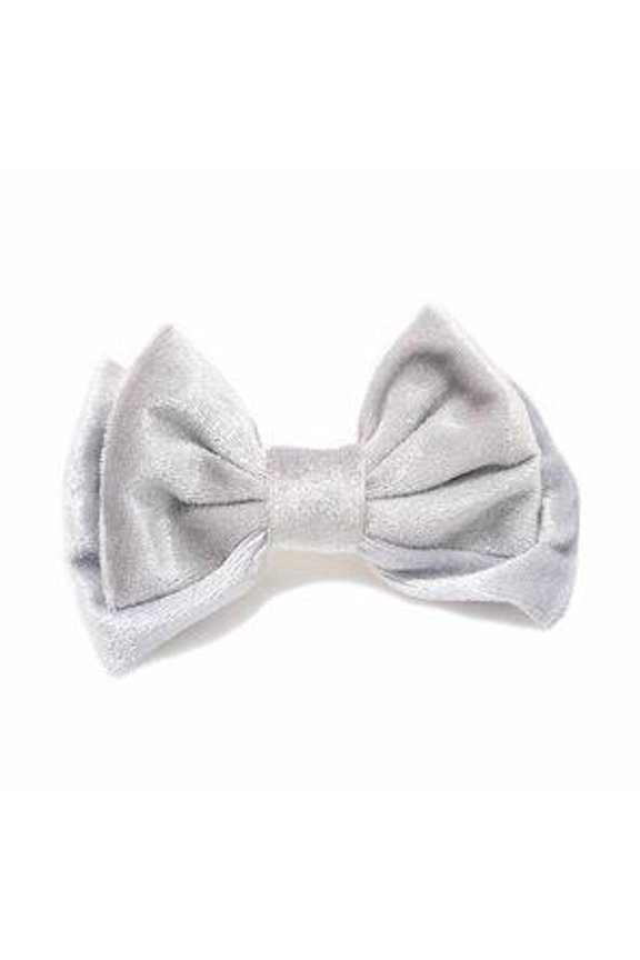 Bow Clip Silver Velvet Bow