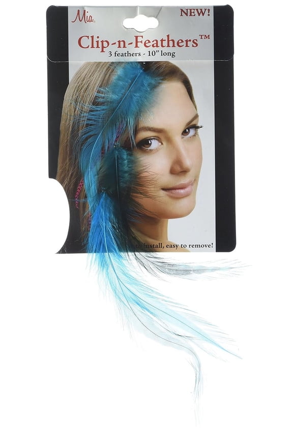 Clip-n-Feathers Hair Feather, Blue, 1 Ounce