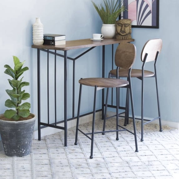 Mia Counter solid wood and metal counter stool by Mango Furniture