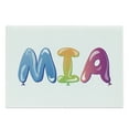 thumbnail image 1 of Mia Cutting Board, Female Name Design with Origins Colorful Balloon Letters Pattern, Decorative Tempered Glass Cutting and Serving Board, Large Size, Multicolor, by Ambesonne, 1 of 1