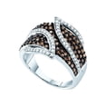 thumbnail image 1 of Mia Diamonds 10kt White Gold Womens Round Brown Diamond Fashion Ring 1 Cttw, 1 of 1