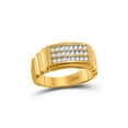 thumbnail image 1 of Mia Diamonds 10kt Yellow Gold Mens Round Diamond Triple Row Band Ring 1/4 Cttw, 1 of 1