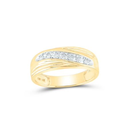 Mia Diamonds 10kt Yellow Gold Mens Round Diamond Wedding Band Ring 1/4 Cttw