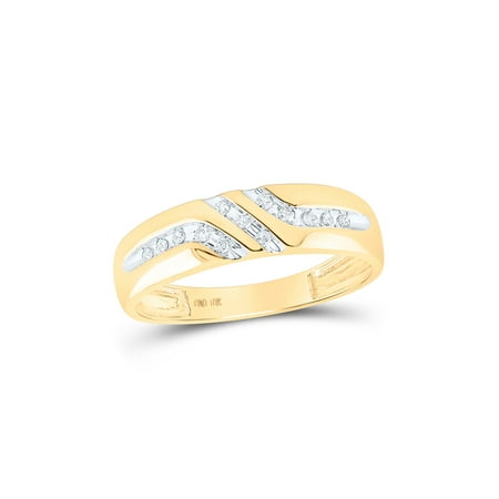 Mia Diamonds 10kt Yellow Gold Mens Round Diamond Wedding Band Ring 1/8 Cttw