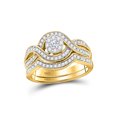 thumbnail image 1 of Mia Diamonds 10kt Yellow Gold Round Diamond Bridal Wedding Ring Band Set 1/2 Cttw, 1 of 1