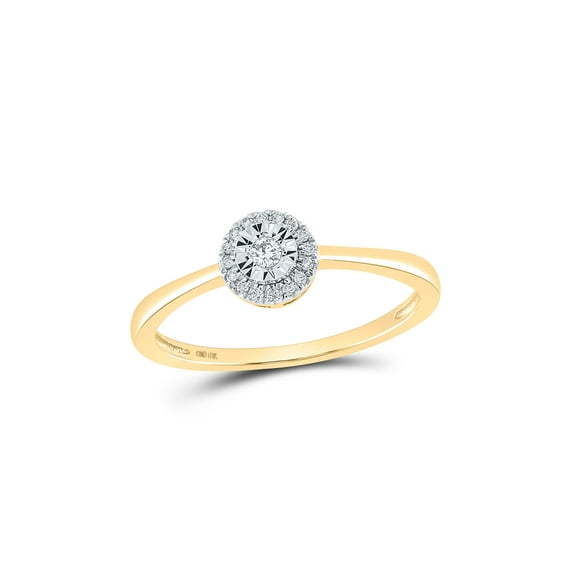 Mia Diamonds 10kt Yellow Gold Womens Round Diamond Fashion Ring 1/12 Cttw